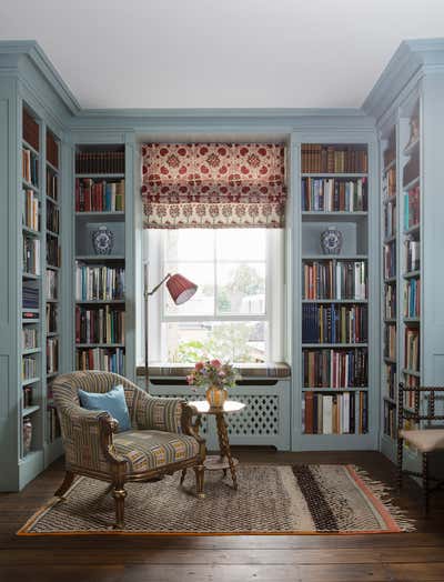 Contemporary Family Home Office and Study. Town House  by Kate Guinness Design.