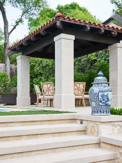  Transitional French Family Home Patio and Deck. Olmos Park Residence by M Interiors.