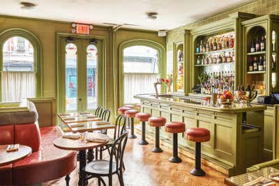 Contemporary Restaurant Dining Room. Canary Club  by Emily Frantz Design.