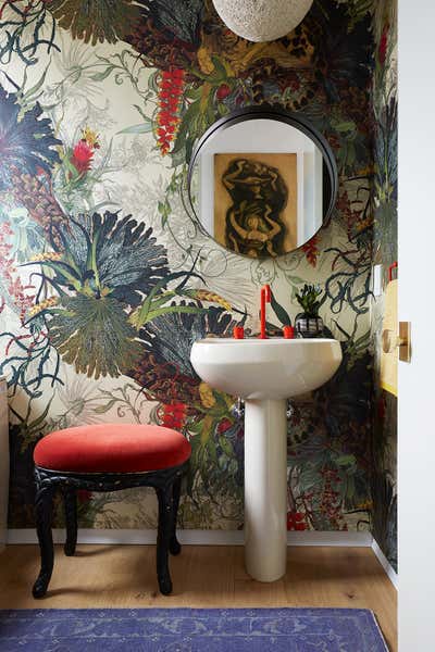 Eclectic Beach House Bathroom. redondo beach refined by Black Lacquer Design.