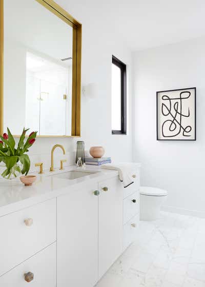 Eclectic Beach House Bathroom. redondo beach refined by Black Lacquer Design.