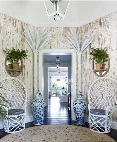  Beach Style British Colonial Family Home Entry and Hall. Hope Hill by Lindroth Design Co..