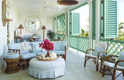 Beach Style Patio and Deck. Hope Hill by Lindroth Design Co..