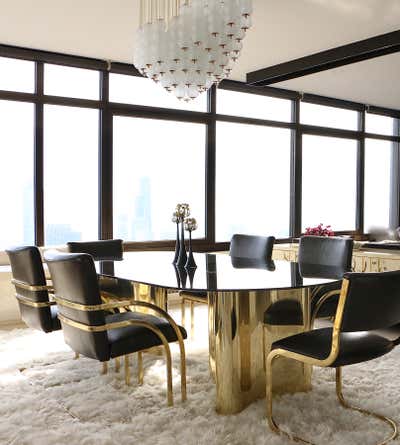  Mid-Century Modern Apartment Dining Room. Chicago Penthouse by Danielle Richter Design.
