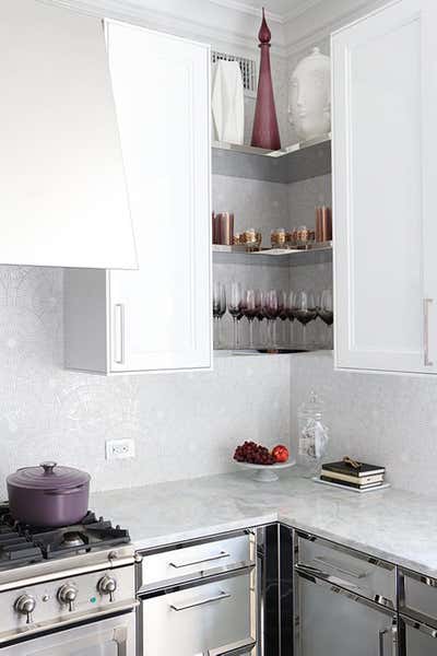  Mid-Century Modern Apartment Kitchen. New York Coop by Danielle Richter Design.