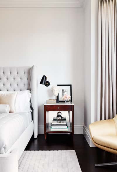  Mid-Century Modern Apartment Bedroom. Back Bay Brownstone by Lisa Tharp Design.