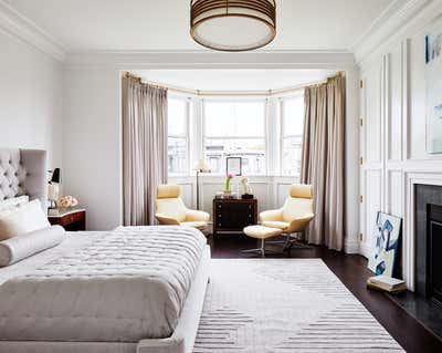  Mid-Century Modern Apartment Bedroom. Back Bay Brownstone by Lisa Tharp Design.