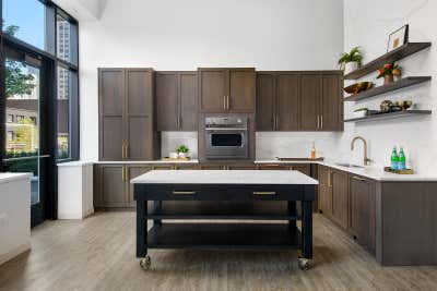  Industrial Kitchen. River North Park Apartments by Brass Tacks Studio.