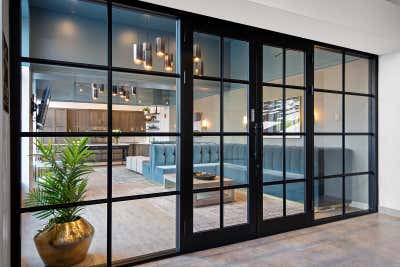  Industrial Lobby and Reception. River North Park Apartments by Brass Tacks Studio.