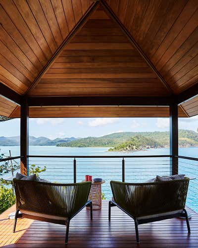  Tropical Transitional Vacation Home Patio and Deck. Hamilton Island House by Greg Natale.