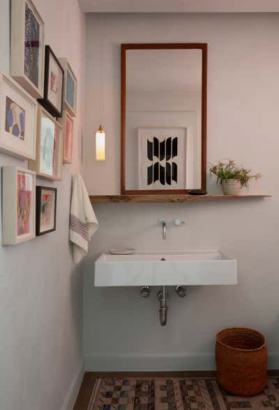  Mid-Century Modern Apartment Bathroom. Downtown NY by Sandra Weingort Design & Interiors.