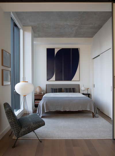  Mid-Century Modern Apartment Bedroom. Downtown NY by Sandra Weingort Design & Interiors.