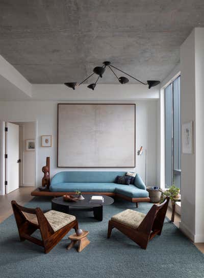  Mid-Century Modern Apartment Living Room. Downtown NY by Sandra Weingort Design & Interiors.