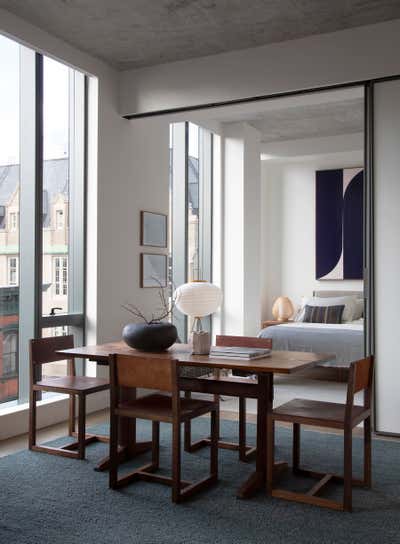  Mid-Century Modern Apartment Dining Room. Downtown NY by Sandra Weingort Design & Interiors.