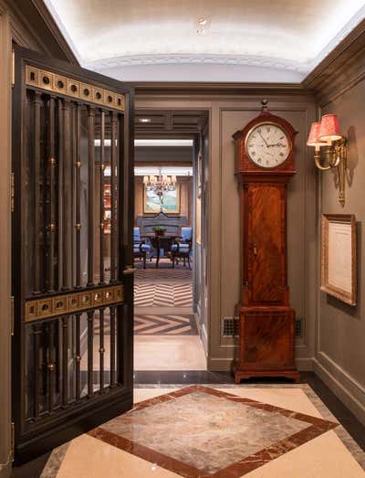 French Bachelor Pad Entry and Hall. Neoclassical Penthouse by Bruce Fox Design.