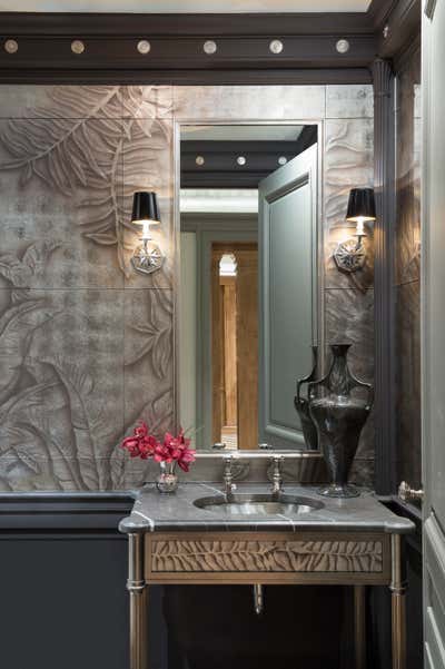 French Bachelor Pad Bathroom. Neoclassical Penthouse by Bruce Fox Design.