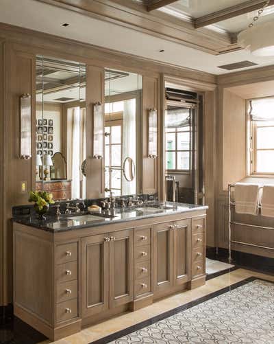 French Bachelor Pad Bathroom. Neoclassical Penthouse by Bruce Fox Design.