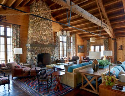  Country Country Living Room. Midwestern Camp Compound by Bruce Fox Design.