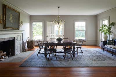  Farmhouse Family Home Dining Room. Quaker Hill Farmhouse by JAM Architecture.