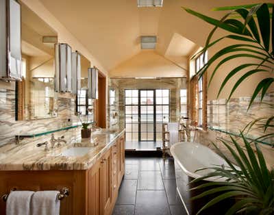  Mid-Century Modern Family Home Bathroom. Lincoln Park Residence by Bruce Fox Design.