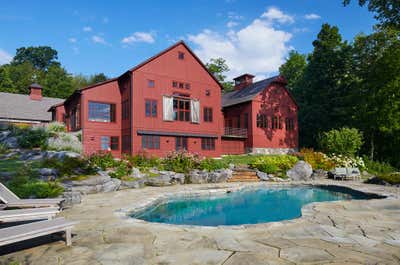  Rustic Family Home Exterior. Berkshires Red Barn by JAM Architecture.