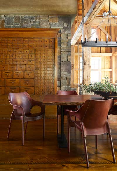  Rustic Country Family Home Dining Room. Berkshires Red Barn by JAM Architecture.