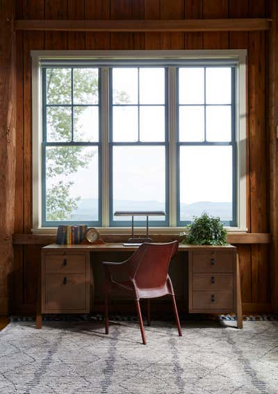  Rustic Country Family Home Office and Study. Berkshires Red Barn by JAM Architecture.