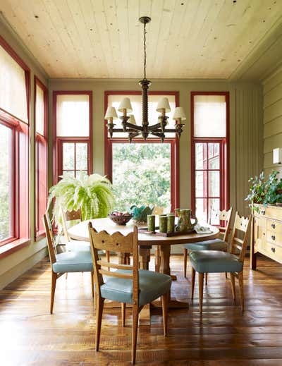 Country Country House Dining Room. Midwestern Camp Compound by Bruce Fox Design.