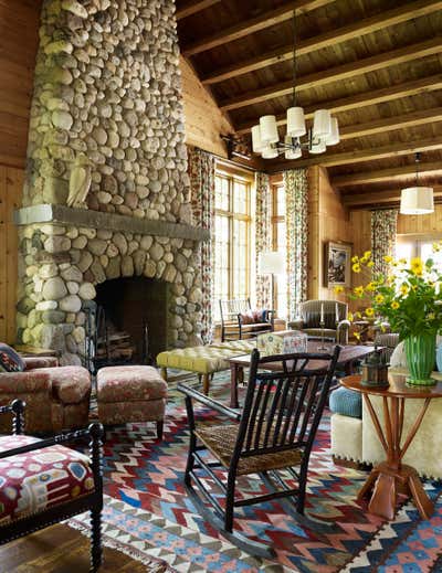  Country Country Living Room. Midwestern Camp Compound by Bruce Fox Design.