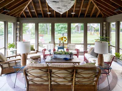 Country Country House Patio and Deck. Midwestern Camp Compound by Bruce Fox Design.