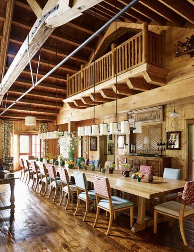  Country Country Dining Room. Midwestern Camp Compound by Bruce Fox Design.
