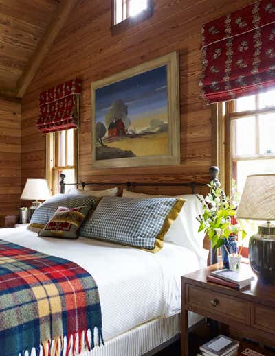 Country Country House Bedroom. Midwestern Camp Compound by Bruce Fox Design.