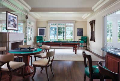Transitional Country House Bar and Game Room. Sag Harbor Waterfront Estate by Roric Tobin Designs.