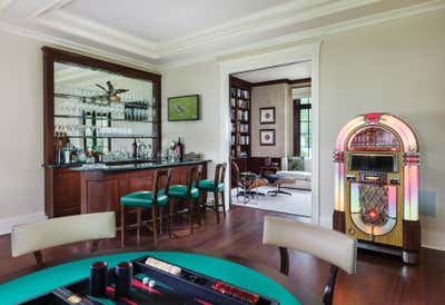  Transitional Coastal Country House Bar and Game Room. Sag Harbor Waterfront Estate by Roric Tobin Designs.