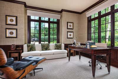 Transitional Office and Study. Sag Harbor Waterfront Estate by Roric Tobin Designs.
