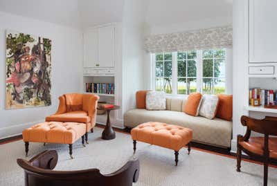  Transitional Country House Living Room. Sag Harbor Waterfront Estate by Roric Tobin Designs.