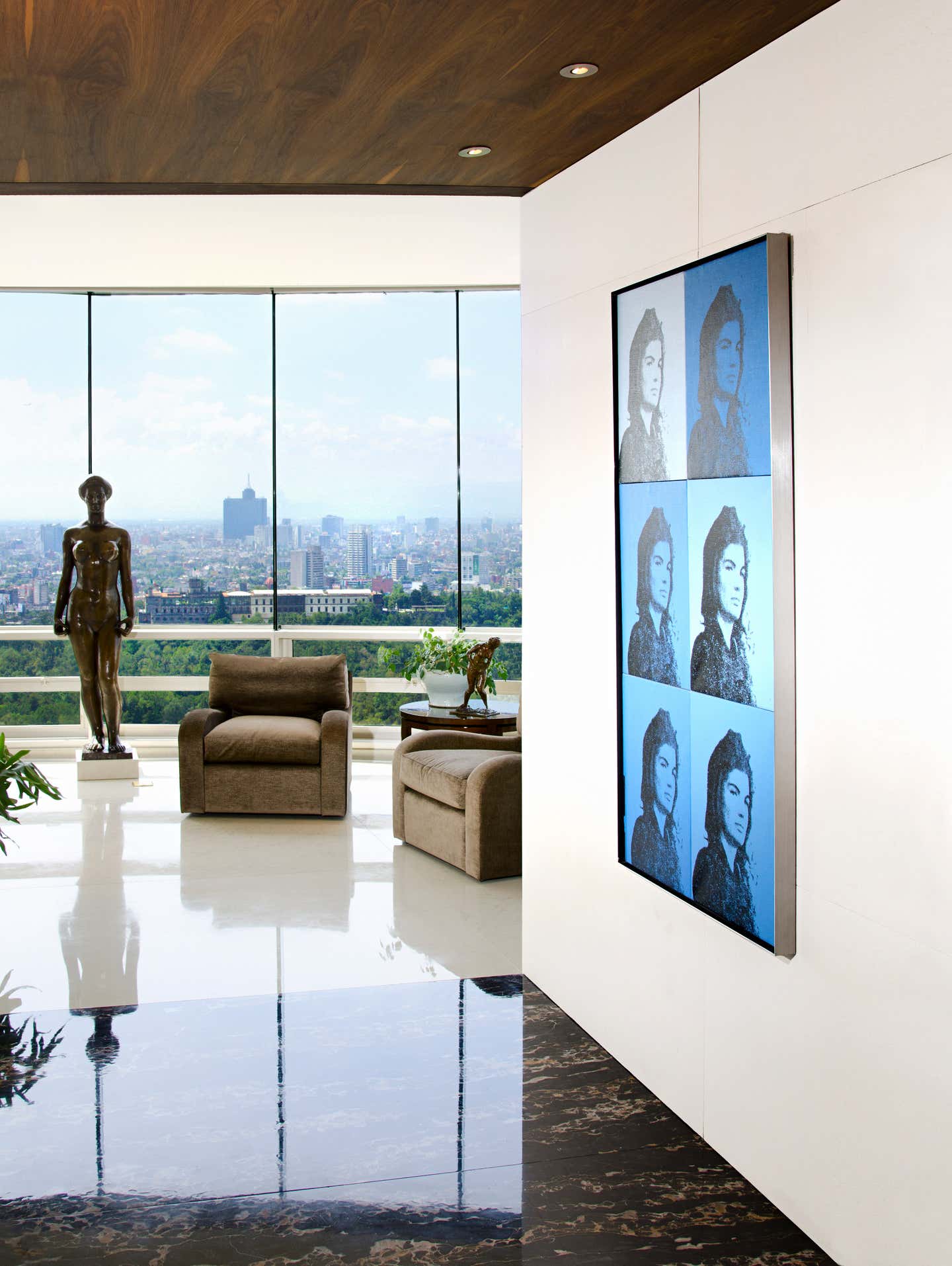Illustration of Penthouse Room Design With Art Pieces