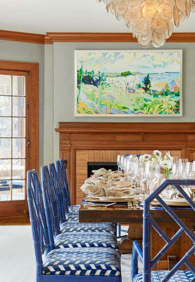  Country Country House Dining Room. Historic Maine Cottage by Davis Designs.