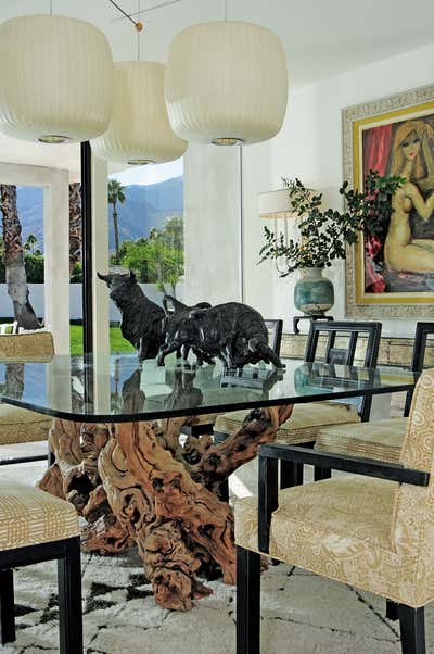  Mid-Century Modern Hollywood Regency Vacation Home Dining Room. G R A N A D A  by Sean Gaston Design.