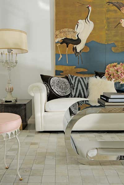  Hollywood Regency Vacation Home Living Room. G R A N A D A  by Sean Gaston Design.