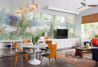  Transitional Family Home Dining Room. Tropical Mid-Century Modern by Maureen Stevens.