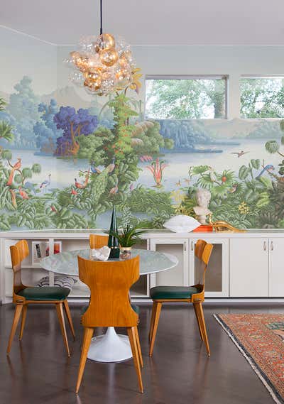  Mid-Century Modern Eclectic Family Home Dining Room. Tropical Mid-Century Modern by Maureen Stevens.