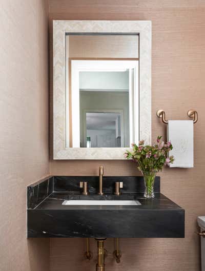 Eclectic Family Home Bathroom. Durrette Project by Nest Design Group.