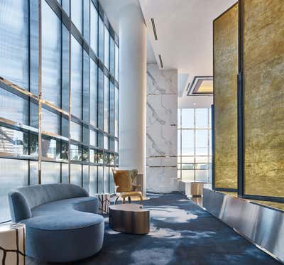  Modern Art Deco Apartment Lobby and Reception. Arabella Lobby by 212box LLC.