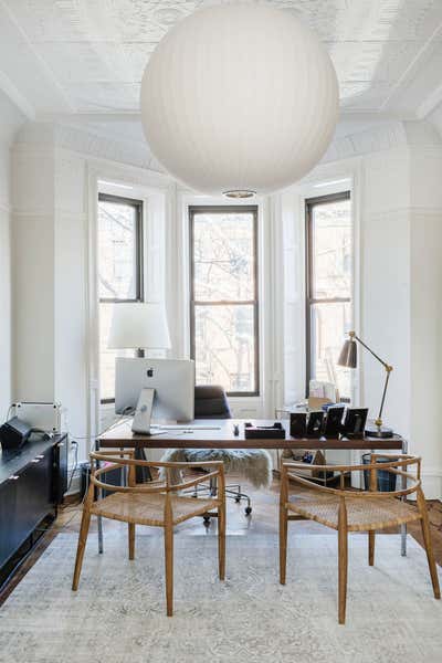 Transitional Office and Study. Park Slope Townhouse  by Emma Beryl.