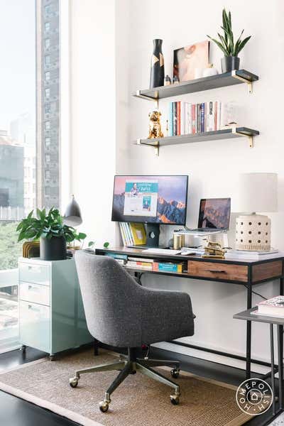 Mid-Century Modern Office and Study. Gramercy Apartment  by Emma Beryl.