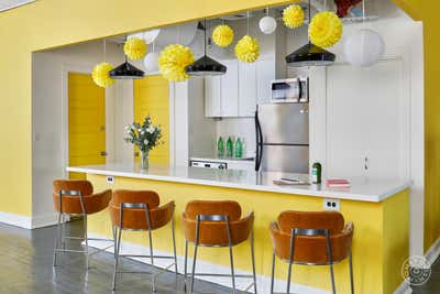 Mid-Century Modern Office Open Plan. Bumble NYC Office  by Emma Beryl.