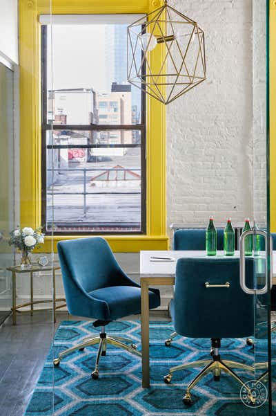  Mid-Century Modern Bohemian Office Meeting Room. Bumble NYC Office  by Emma Beryl.