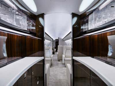  Hollywood Regency Transportation Bar and Game Room. Bombardier Global 5000 by 212box LLC.