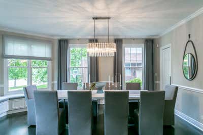  Transitional Family Home Dining Room. Glenview  by Brianne Bishop Design.